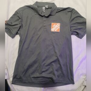 H&M Gray Polo Shirt with Orange Home Depot Logo